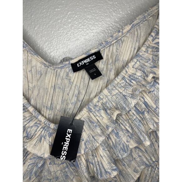 EXPRESS Womens Ruffle Bust Tank Top Small Cottagecore Whimsy Coquette Blouse NWT - Picture 6 of 6